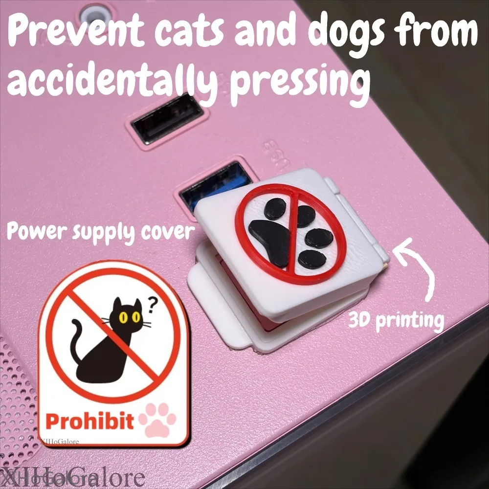 Durable 3D Printed Power Button Cover Pet Proof Guard Stops Cats And Dogs From Shutting Down PC Computer Host Switch Cap Use