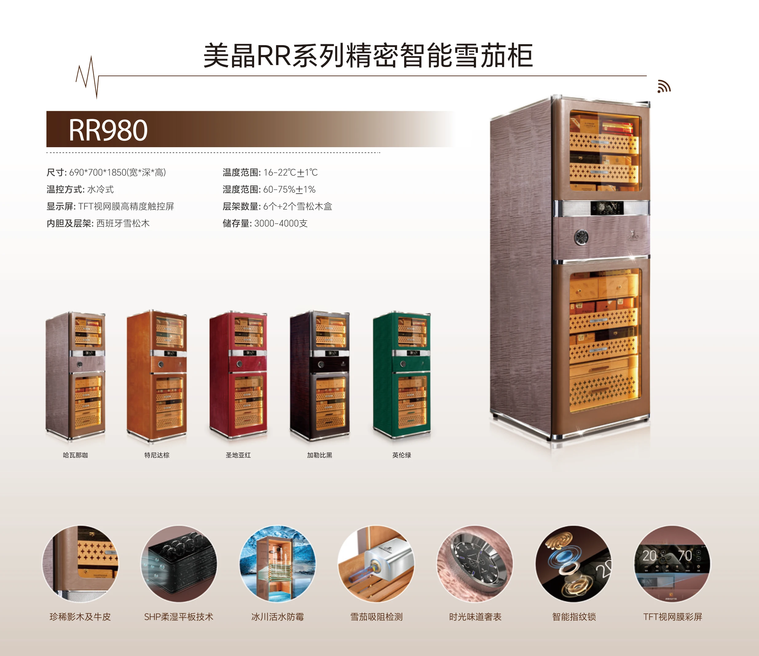 Cigar Freshness  Cigar Humidor Capacity 3000-4000ct Cigars Compressor Stable Humidity for Cigars