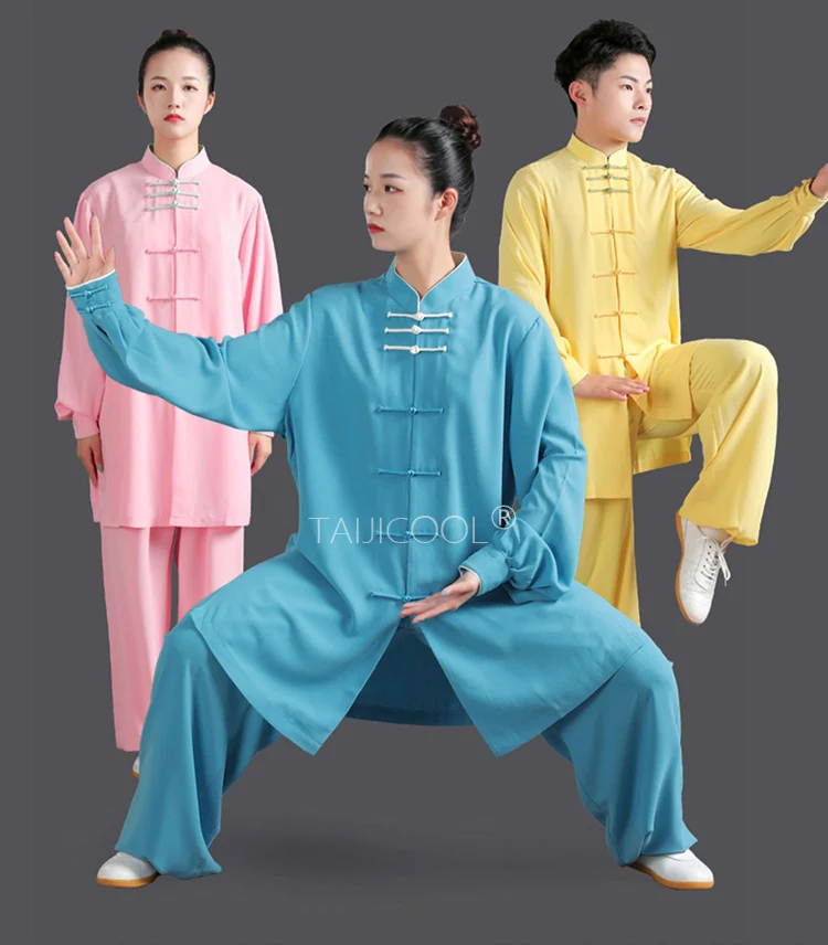 Linen Tai Chi Uniform for Women, New Style Tai Chi Outfit, Men's Kung Fu Practice and Performance Costume Set