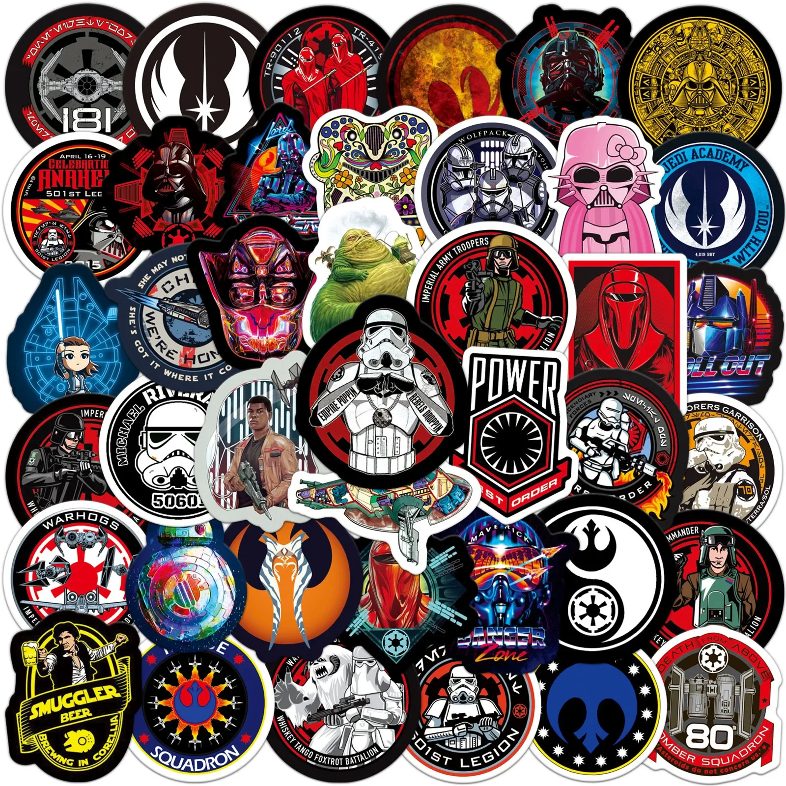 50PCS Disney Cool Star Wars Sticker DIY Diary Laptop Luggage Skateboard Cartoon Graffiti Decals for Kids Toys Decoration Gift