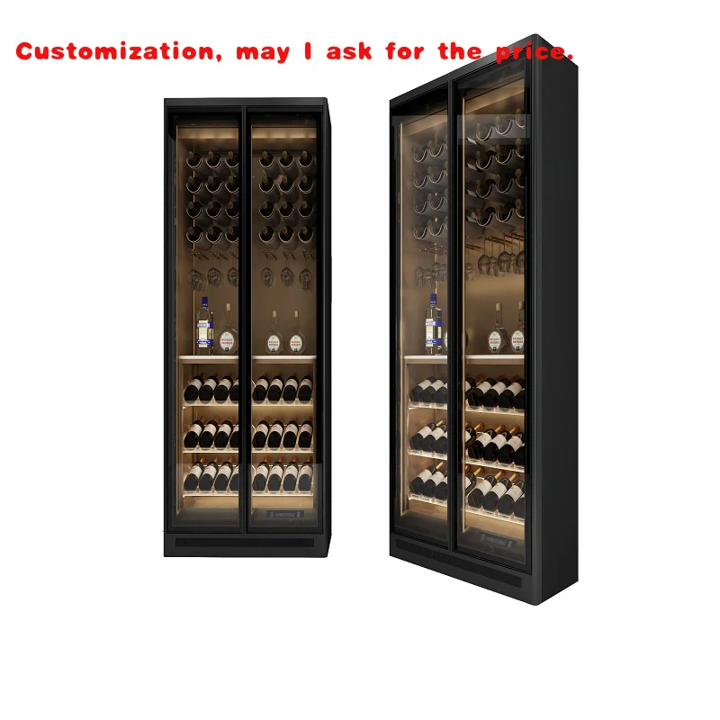 

custom.Customized Shop Cabinet Design Display Glass Wine Storage Bar Cabinet Cellar