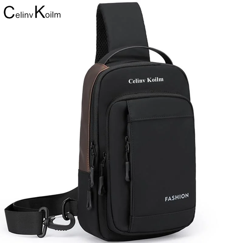 

Celinv Koilm Chest Sling Safety Lock Male Anti-theft Fashion Travel Pack Brand High Quality Men USB Crossbody Shoulder Bags