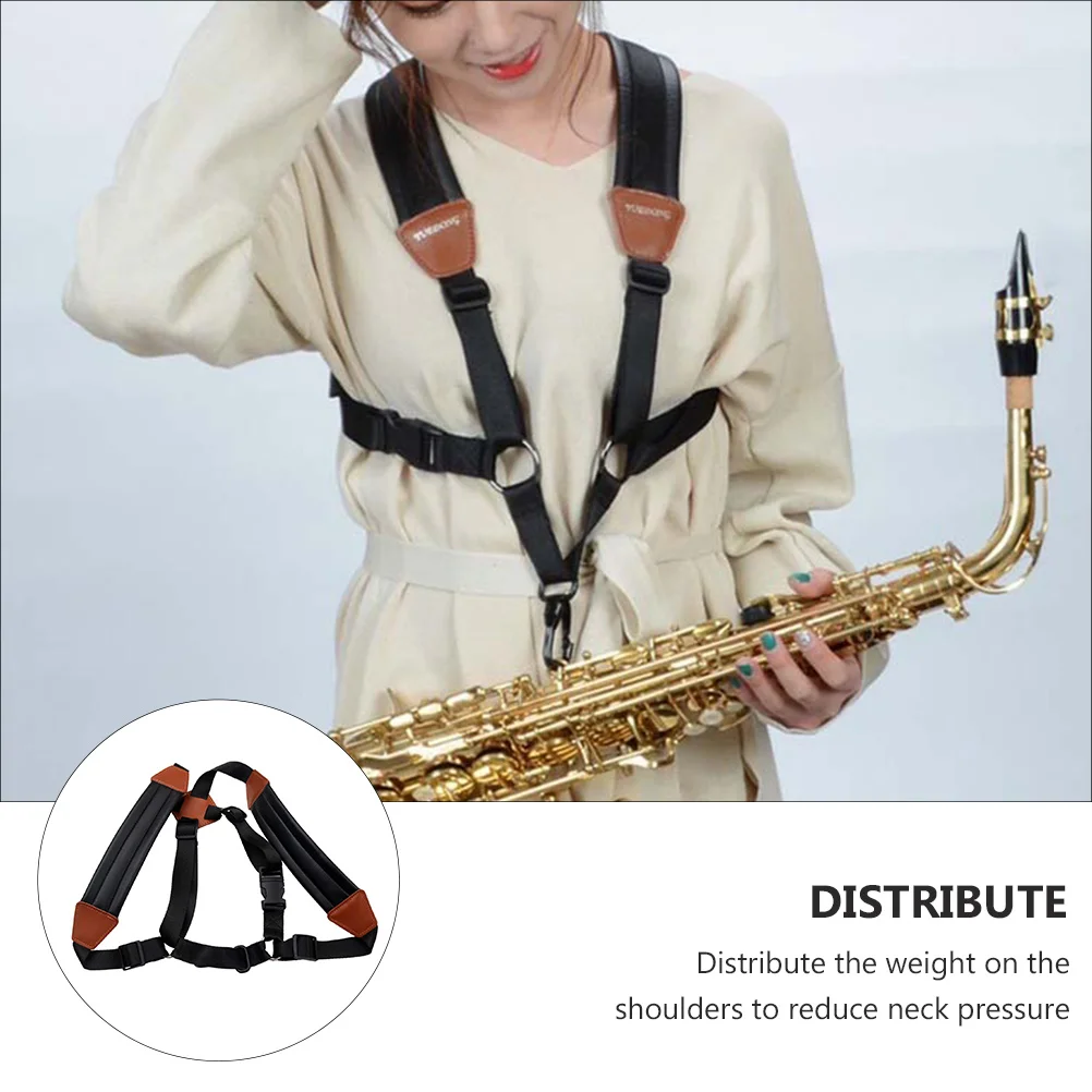 

Double Shoulder Saxophone Strap Belt Neck Musical Instrument Linen Harness Child