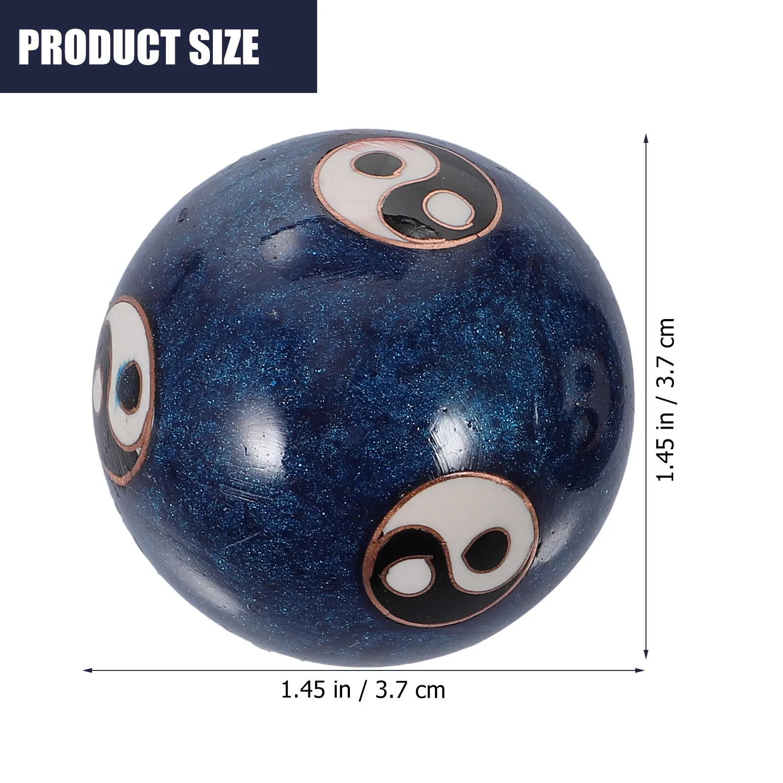 Chinese Tai Chi Style Baoding Balls 2pc Enamel Exercise Massage Ball for Stress Relief and Fitness Therapy