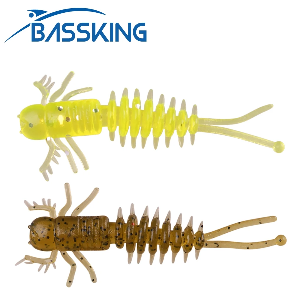 BASSKING 8pcs 45mm 0.7g Soft Lures Silicone Plastic Floating Swimbait Bass Carp Worm Baits Outdoor Fishing Accessories Gear