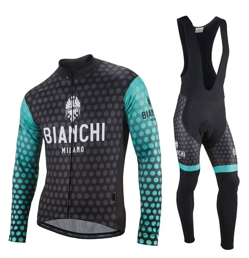 Autumn Long Sleeve Cycling Jersey Bib Pants Bike Clothes Racing Maillot Ciclismo Men's Breathable Bicycle Clothing Sets