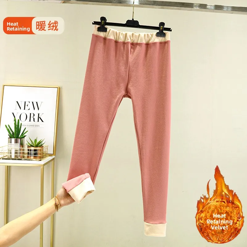 Thiened Fce الخريف السراويل عالية الخصر الجوارب الدافئة المرأة ملابس داخلية ضيقة تناسب السراويل الطويلة توليد الحرارة قاعدة طبقة كوتو...