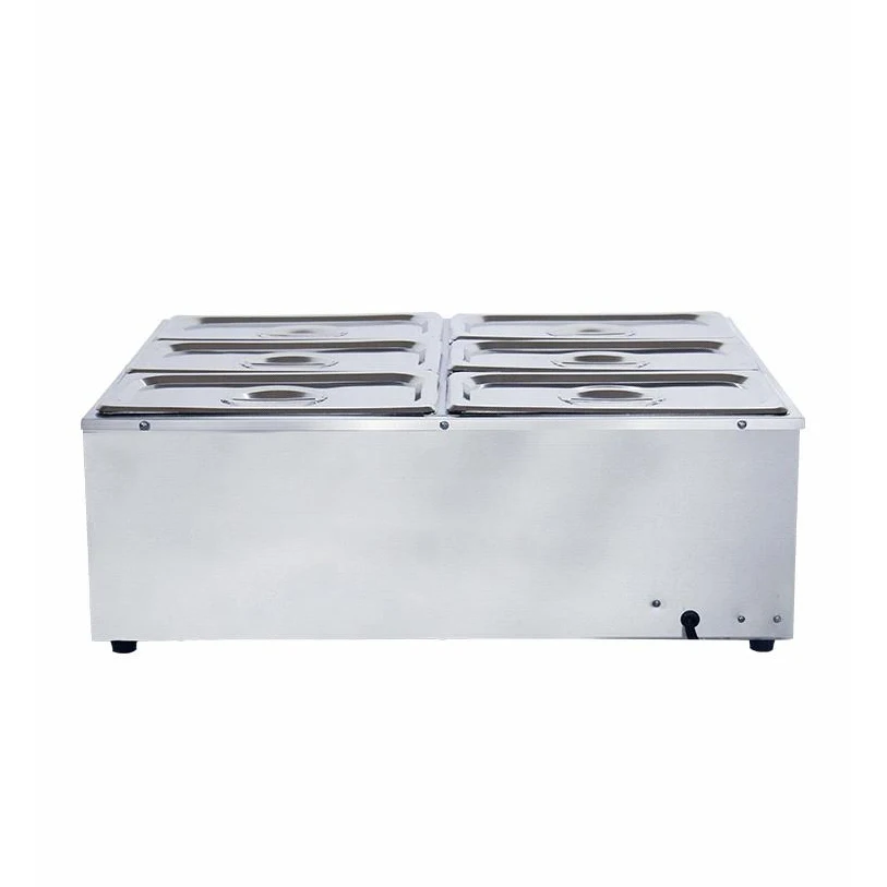 ستة وعاء طباخ عازل للحرارة الكهربائية الفولاذ المقاوم للصدأ العزل حساء بركة سطح المكتب وعاء الحساء الكهربائية آلة 220 فولت