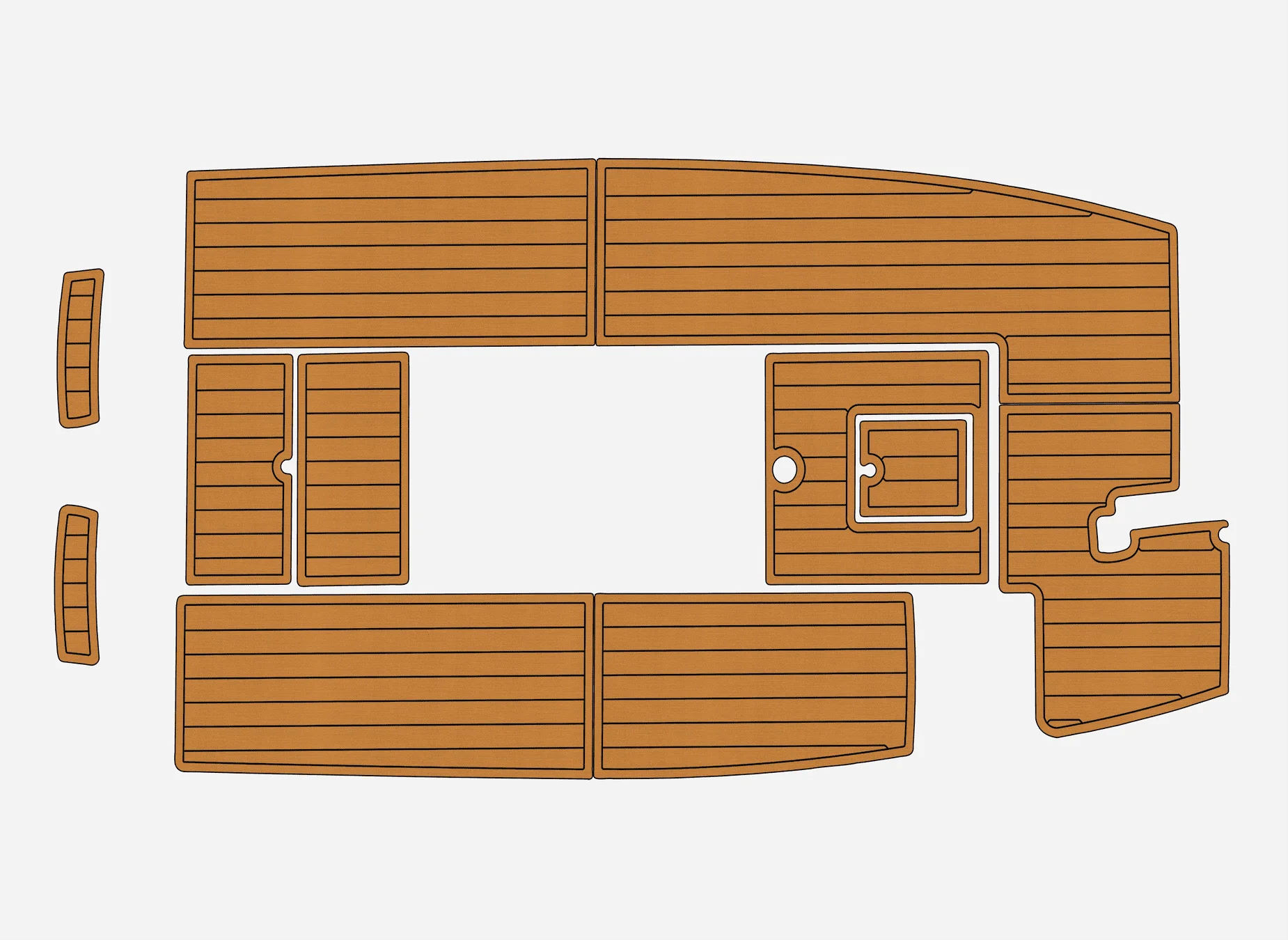 

1999 Epic 21 1/4 дюйма, 6 мм, пена EVA, нескользящий морской коврик из тикового дерева, морской коврик для настила из тикового дерева, морской пол