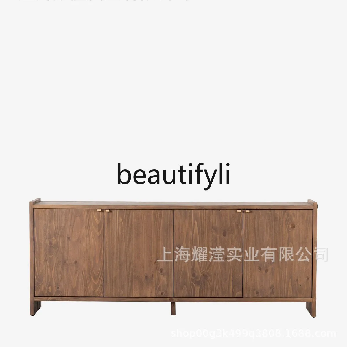 

North American Black Walnut Sideboard Nordic Living Room TV Cabinet Light Luxury Solid Wood Vintage Style Storage Cabinet