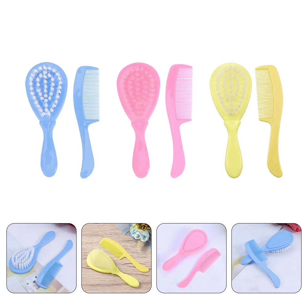 

6Pcs Baby Hair Care Kit Infant Comb and Brush Set Newborn Scalp Massage Detangler Gentle Cleaning Tool for Fine Hair