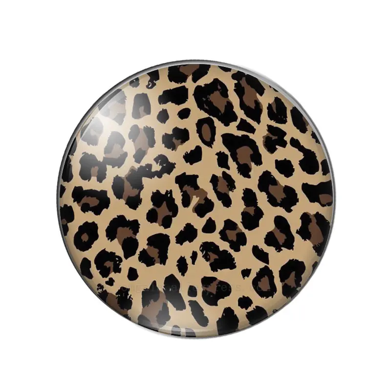 New Animal skin leopard Print Patterns  8mm/10mm/12mm/18mm/20mm/25mm Round photo glass cabochon demo flat back Making findings