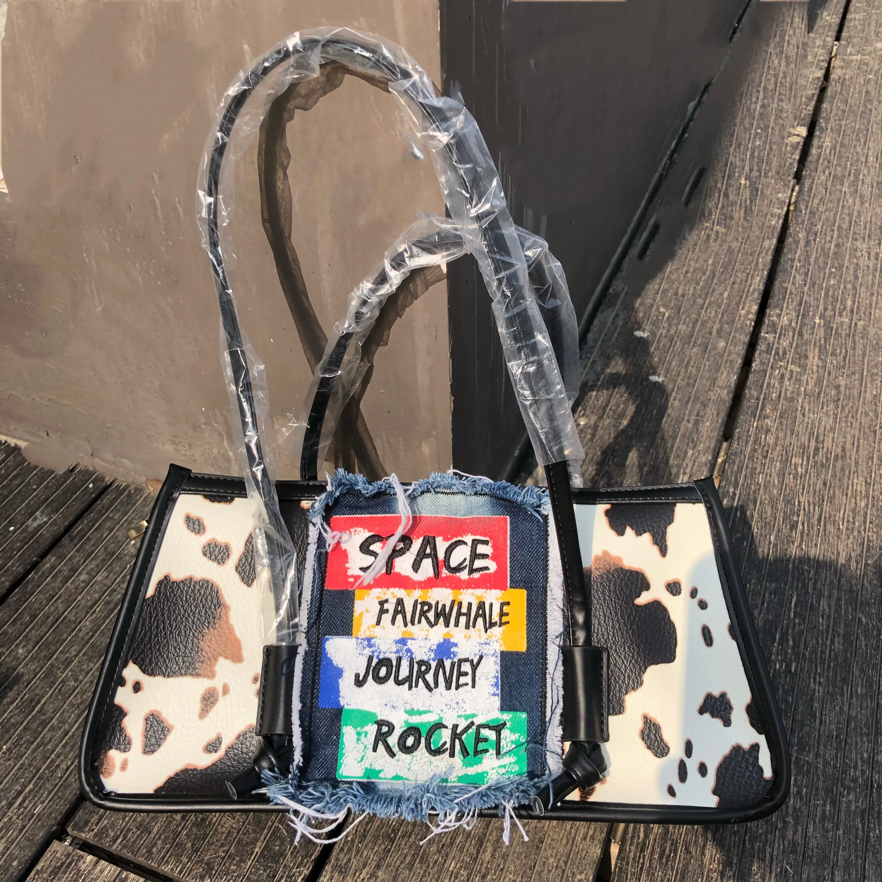JIAERDI Vintage Y2k Handbags Women 2023 Spring Cow Print Large Capacity Tote Bags Ladies High Street Underarm Shoulder Bag