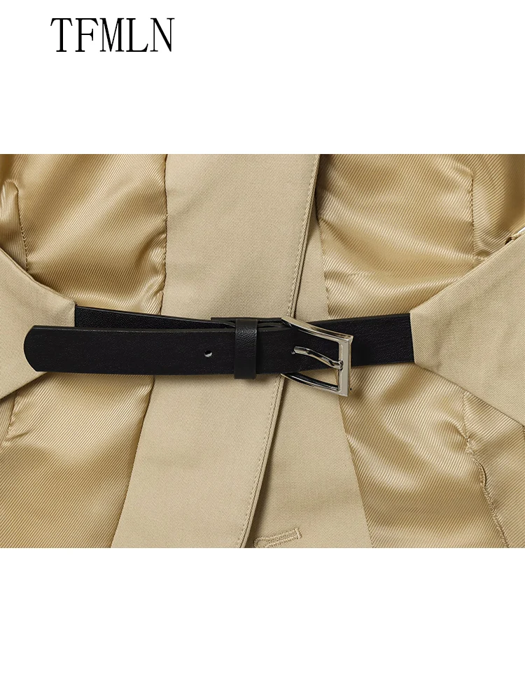 مثير المرأة الصلبة الرسن الأعلى مستقيم بانت مجموعات 2025 الخريف شيك عارية الذراعين بلوزات بلا اكمام سستة السببية بنطلون مع حزام الزي