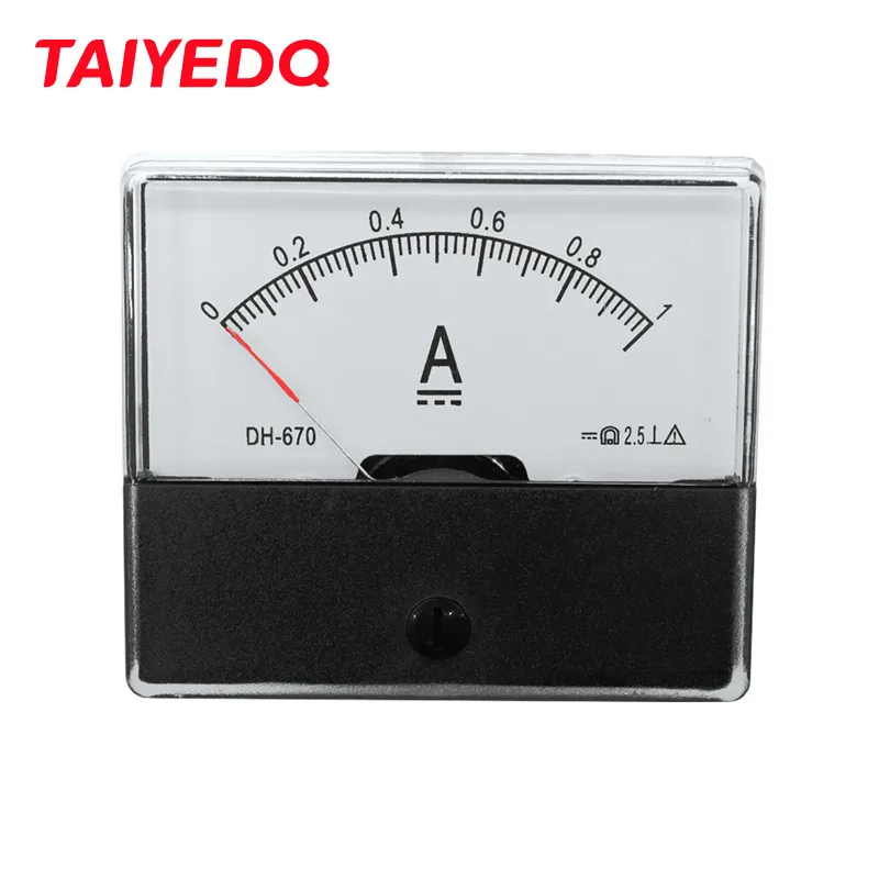 1-150A Square 70*60mm DC Current Ammeter Ampere Milliampere Analog Meter DH670