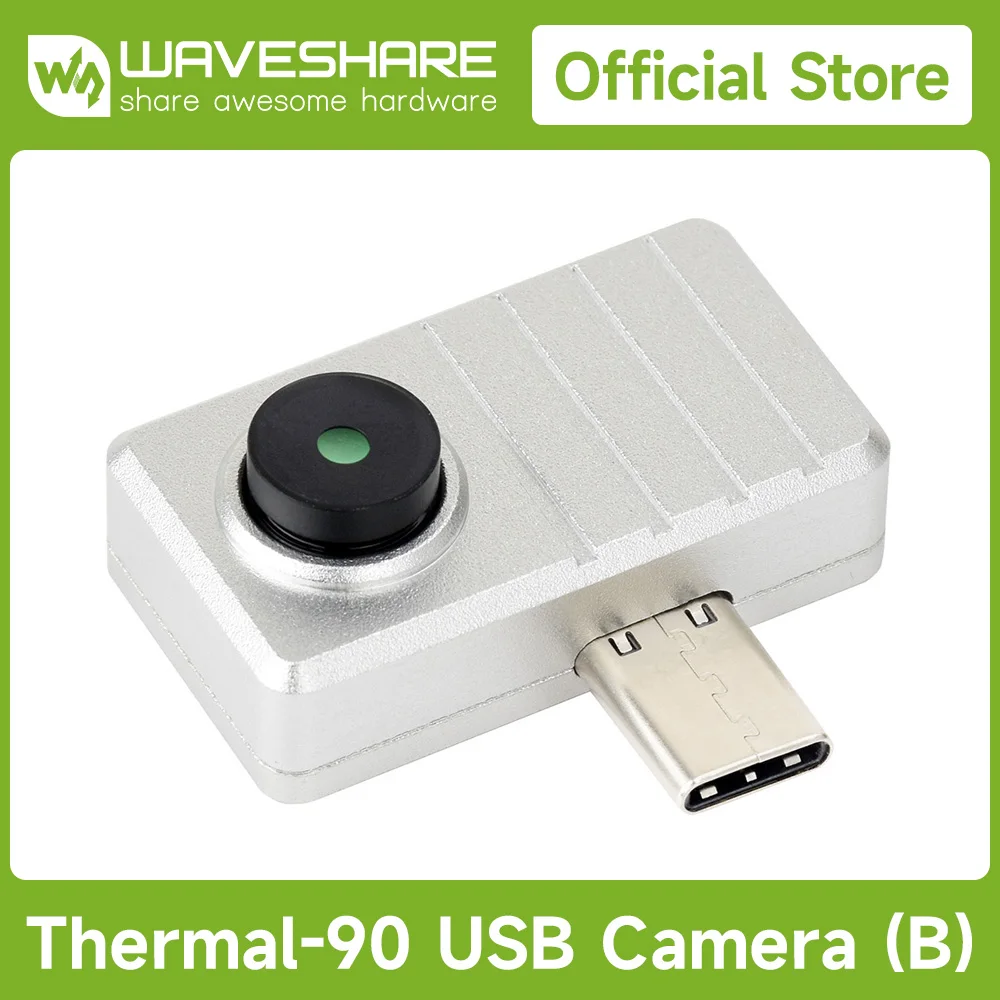 Waveshare Smartphone IR-warmtebeeldcamera (B), Type-C-poort, Plug and Play, opties voor 45 °   / 90 °   FOV, behuizing van aluminiumlegering