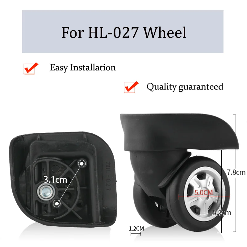 

Suitable For HL-027 Nylon Luggage Wheel Trolley Case Wheel Pulley Sliding Casters Universal Wheel Repair Slient Wear-resistant