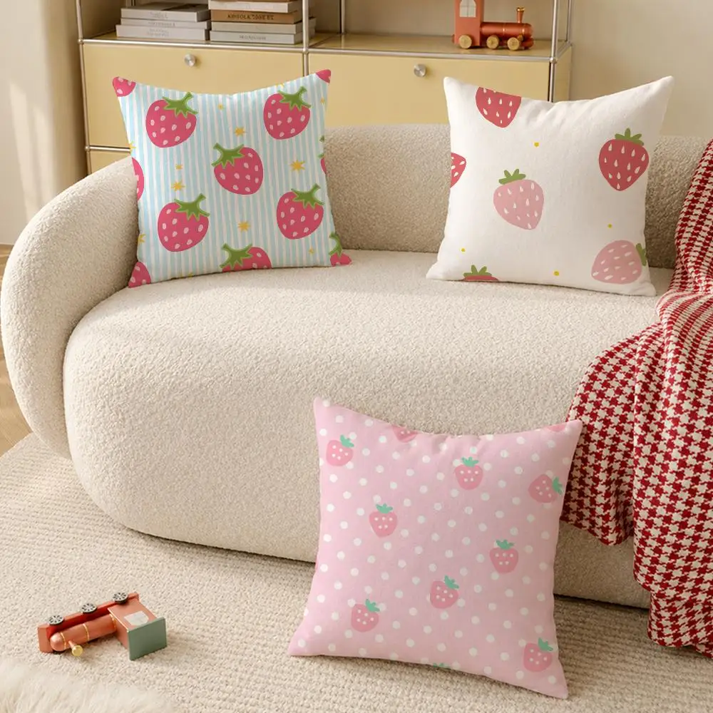 piece of strawberry Cushion Cover Pillow Cover Decorative Throw Couch Home Decor for Living Room Sofa