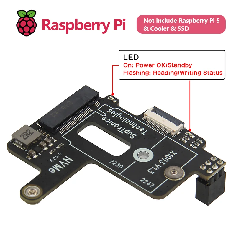 Imagem -03 - Pcie M.2 Nvme Ssd 2242 Placa para Raspberry pi Geekworm-x1003