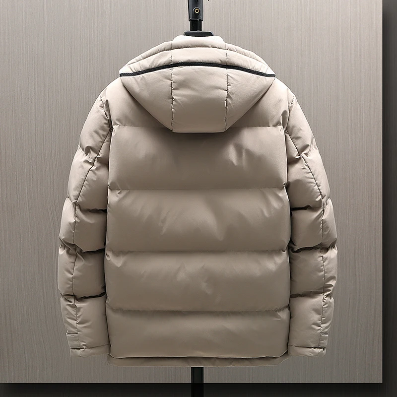 Autumn and Winter Men's 2023 New Hooded Panel Zipper Pocket with Cotton Fashion Solid Color Loose and Versatile Casual Coat