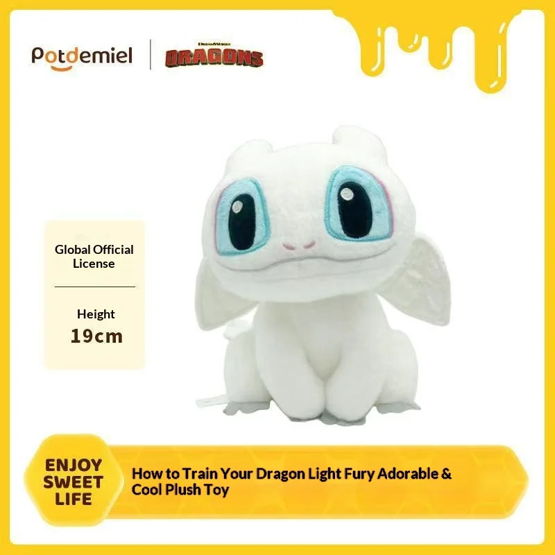 Peluche de Light Fury de la Película Cómo Entrenar a tu Dragón, Muñeco de Peluche Suave, Blanco, Regalo para Cumpleaños, Decoración del Hogar