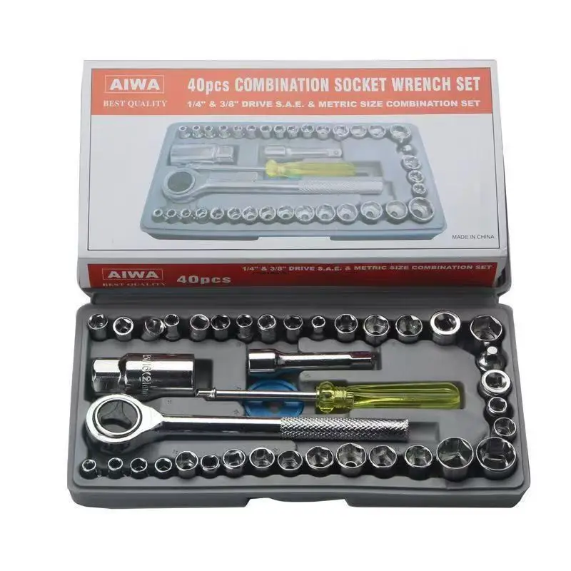 40-Piece Combination Socket Set for Automotive & Motorcycle Mechanics with 26 Piece Sockets And Wrench Tool Bag Toolbox 2026