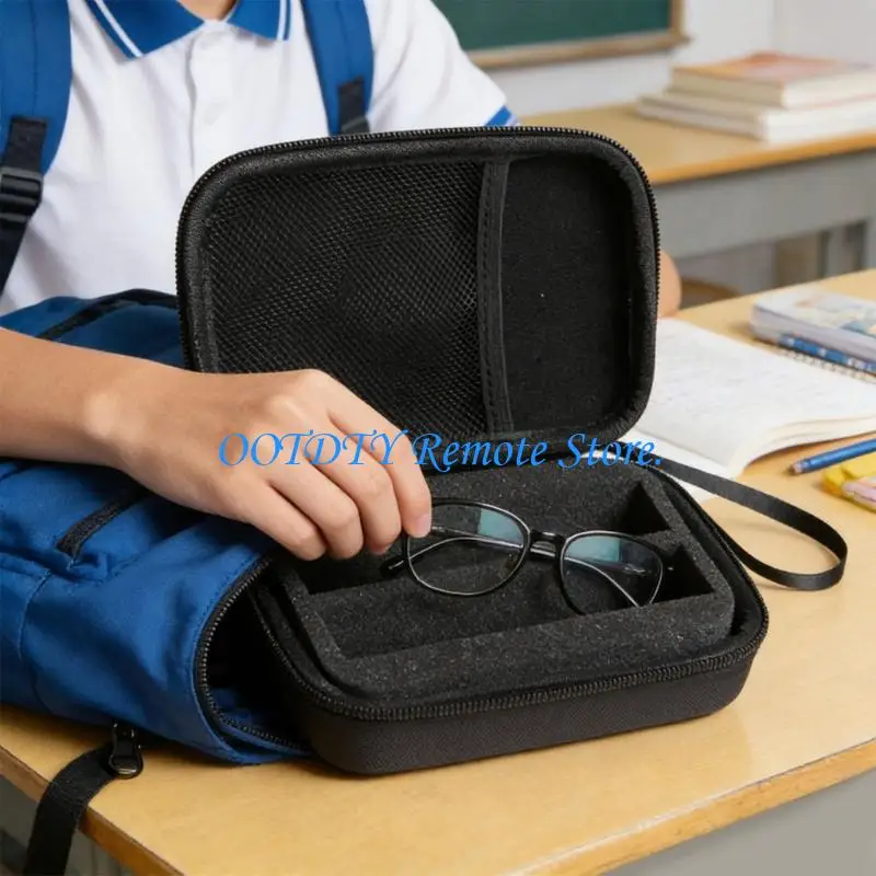 Eyeglasses Travel Carrying Case Shock Resistant Glasses Zippered Organizers Case