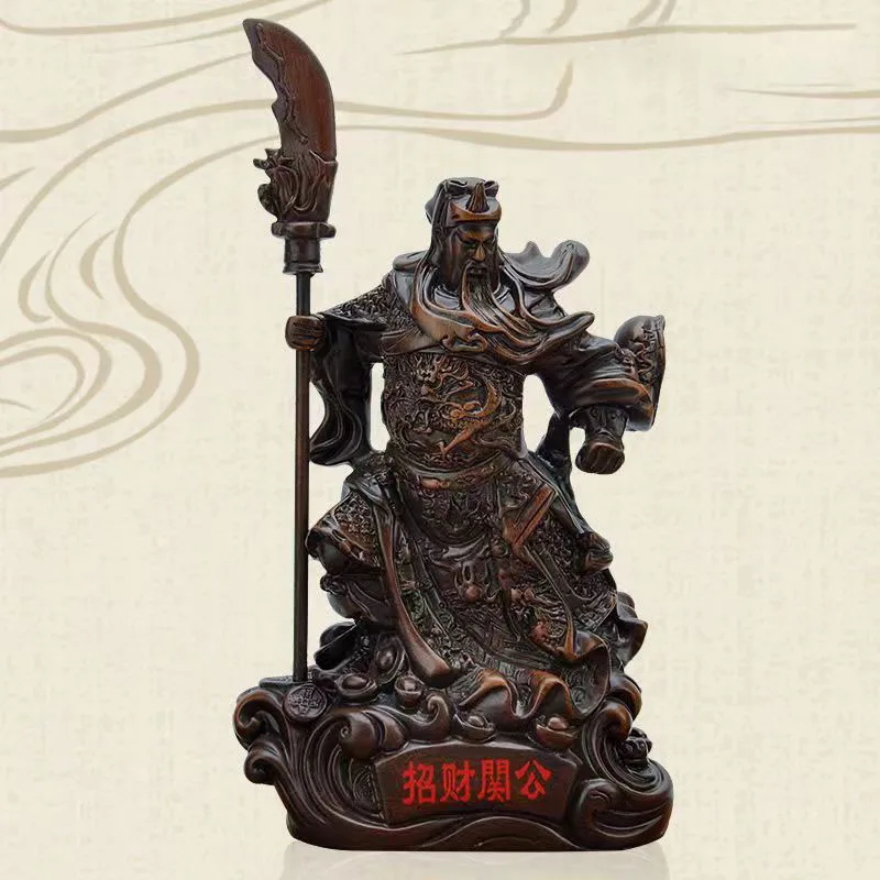 Chinese Feng Shui Guan Gong Statue, Resin Sculpture, Historical Mythological Figure, Home Room, Office Wealth Gathering Statue