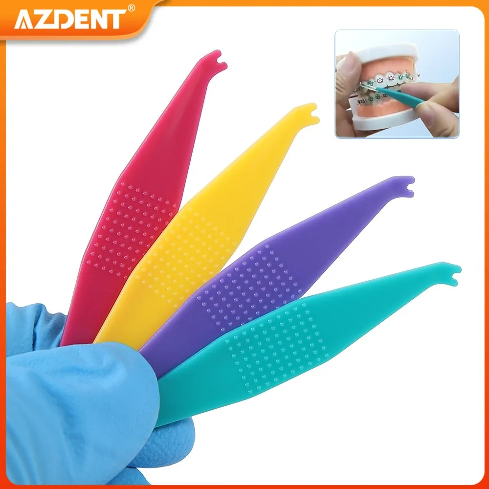 50PCS AZDENT Dental Orthodontic Elastic Rubber Band Placer Assorted Colors for Brackets Braces