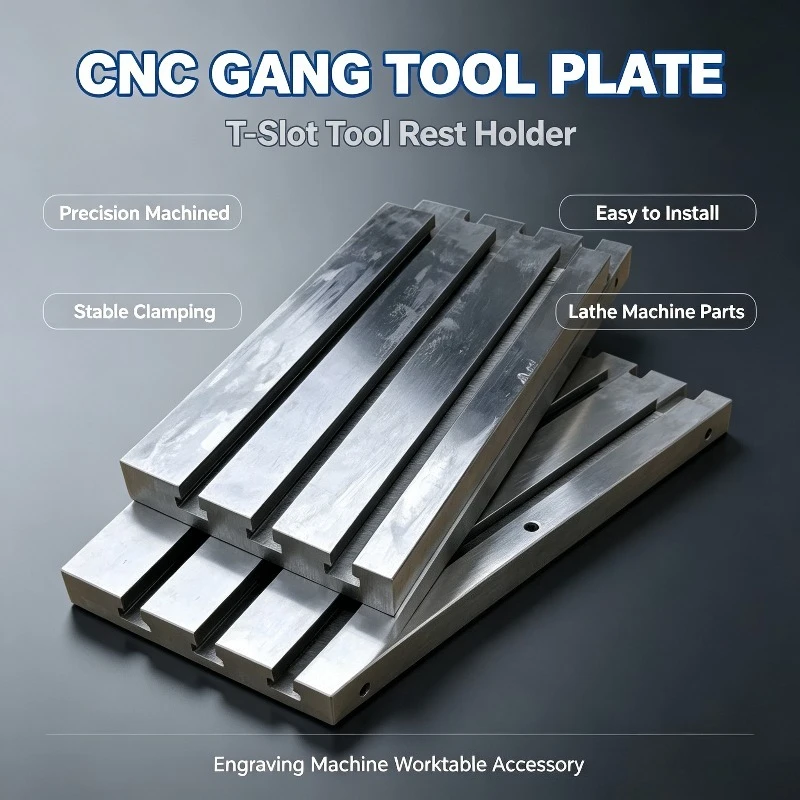 CNC Gang Tool Plate T‑Slot Tool Rest Tool Holder Engraving Machine Worktable Tool Post Lathe Machine Spare Parts