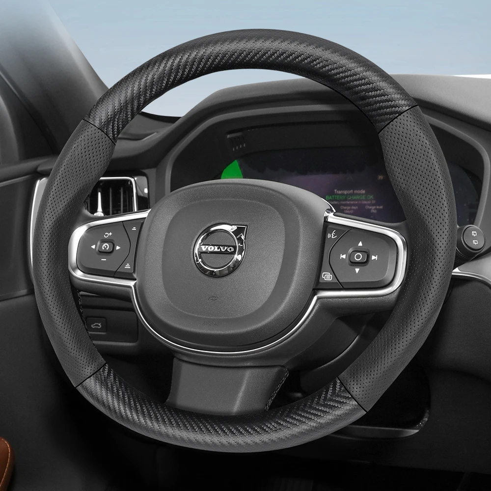

Suitable for Volvo Breathable Holes Leather Matte Carbon Fiber Texture Steering Wheel Cover Suitable for V40 V70 S60 C30 S40 S90 Xc90 Xc70 Xc60 2009 2010 Fh Ex30 S80 Xc40 V60 2020 V90Cc V60Cc Vnr V50 V90 740