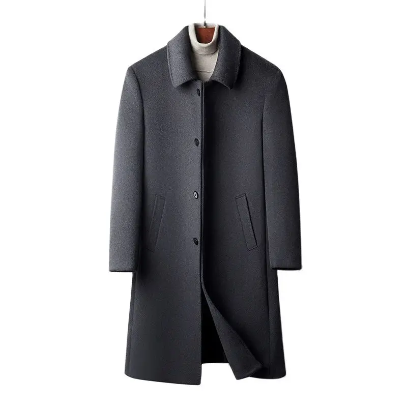 

BATMO 2023 New Arrival Winter Top quality wool Long trench coat men,male thicked warm overcoat size M-5XL 662310