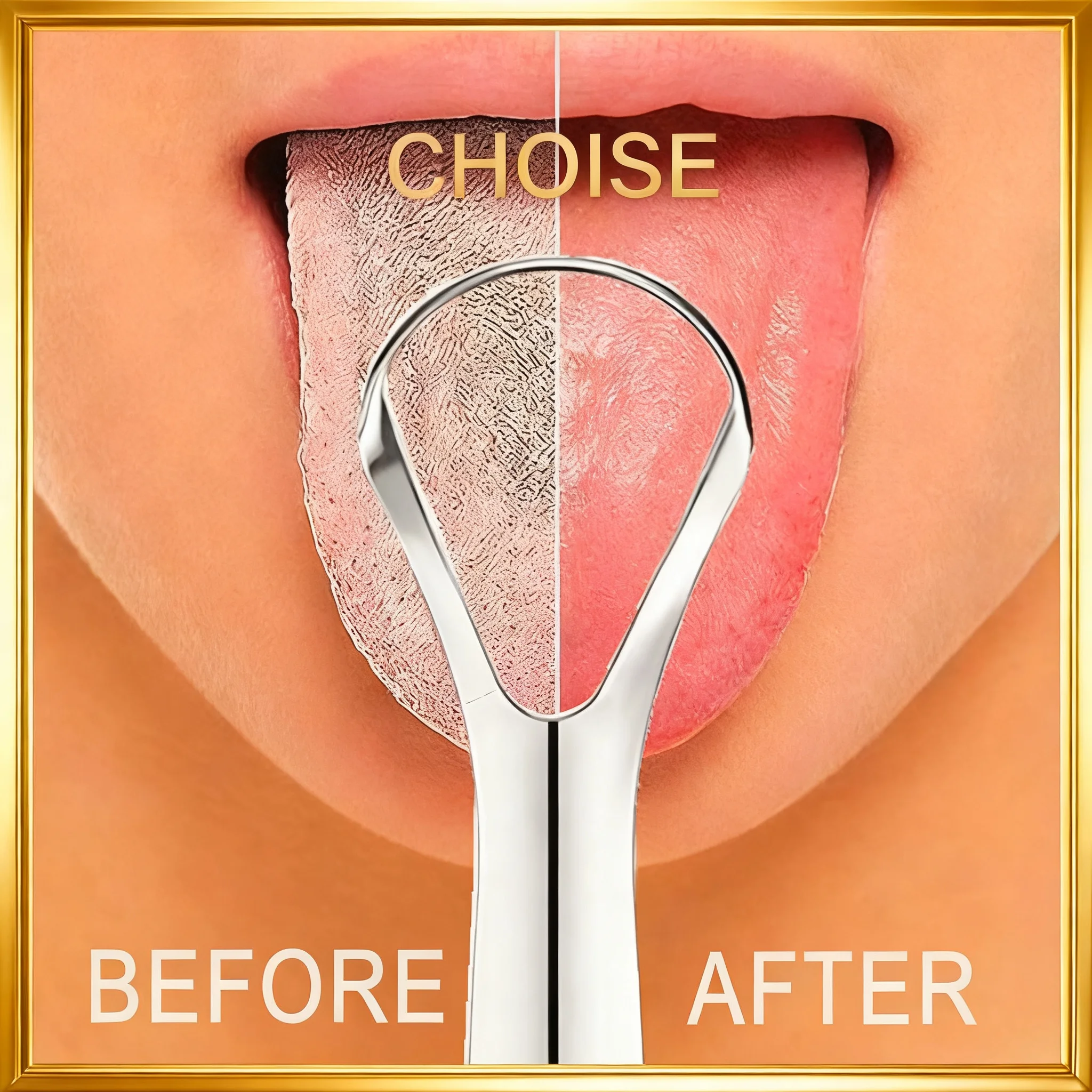 Tongue Scraper Metal - 1Pc Portable Single Layer Tongue Scraper