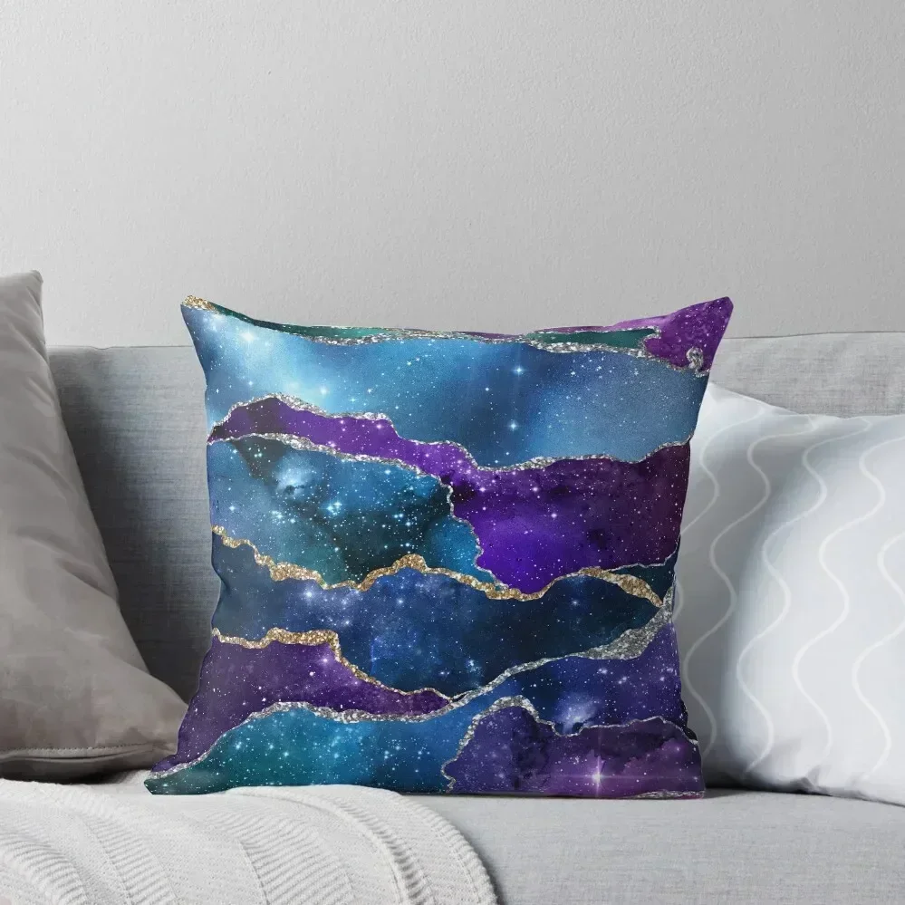 

Abstract Purple Blue Galaxy Agate Throw Pillow Embroidered Cushion Cover Decorative Cushion Christmas Covers pillow