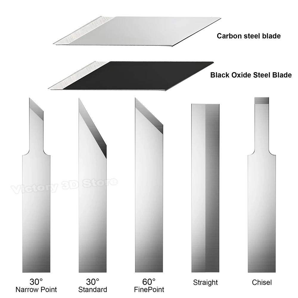 Multi Type Blade Set for Ultrasonic Cutter 30°/60° Fine Point & Straight Chisel Shapes for U1 U2 Ultrasonic Replacement Blades