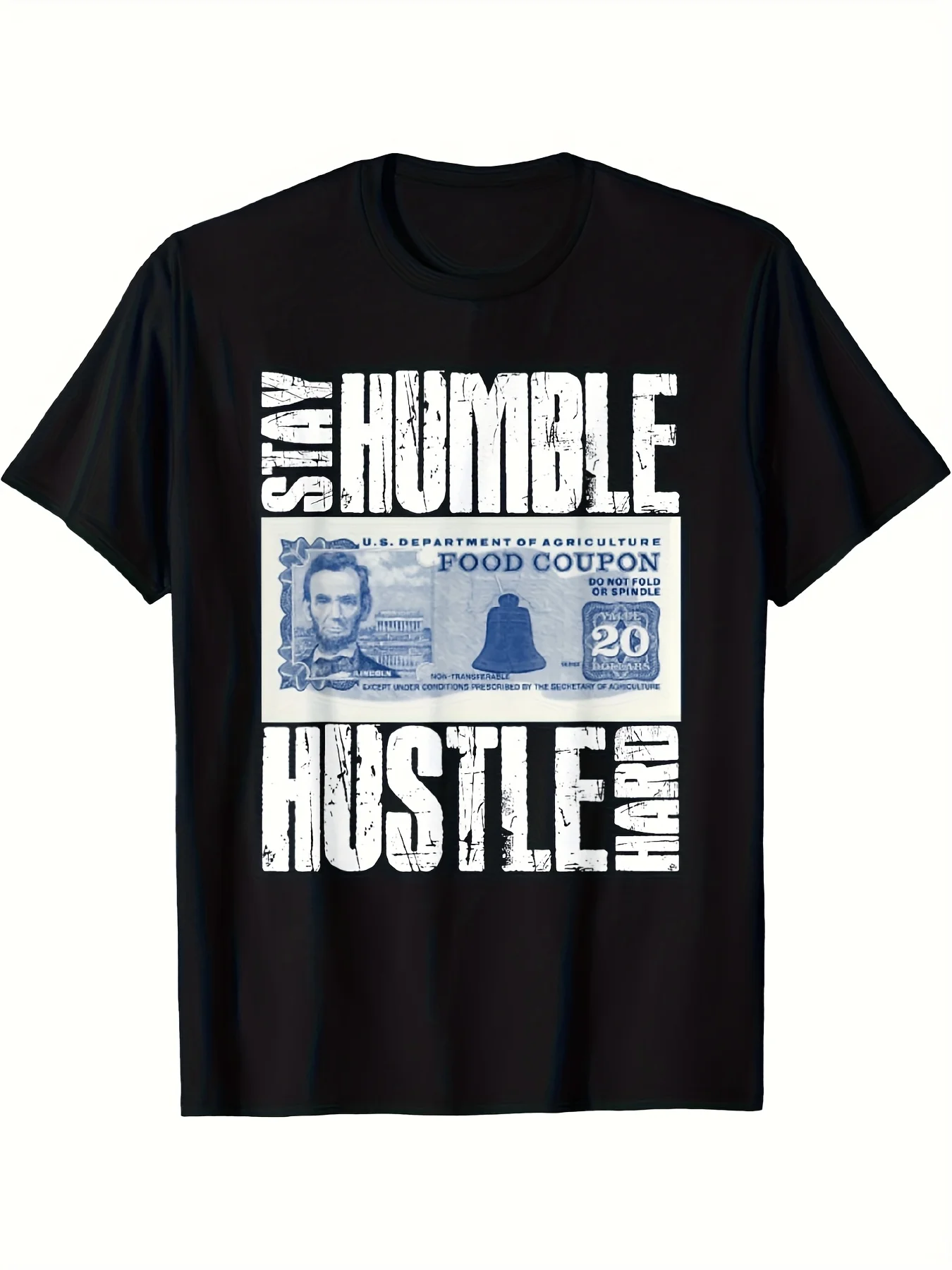 Keep It Modest And Work Diligently with This Humorous Parody T-Shirt Featuring Food Stamps, Designed for Both Men And Women. Perfect for Summer 2025, This Short-Sleeved Shirt Is Made of  Pure .