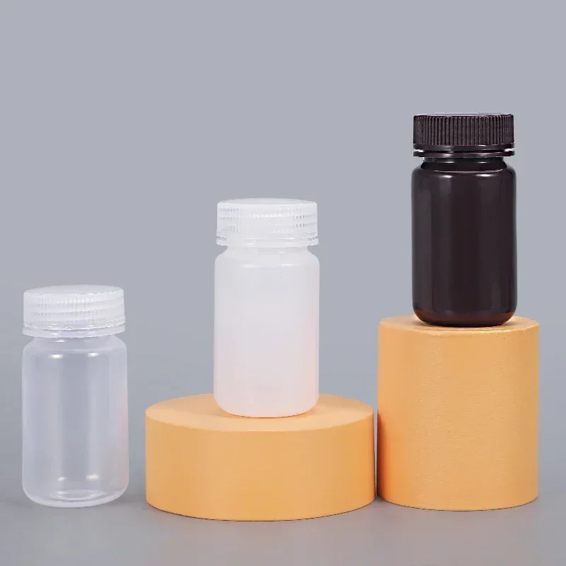 Wide Mouth plastic bottle with screw cap for liquid reagent Food Grade empty refillable bottles 2PCS