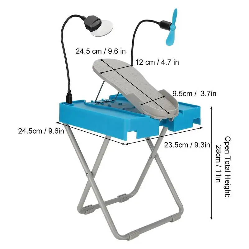 Foot Rest Pedicure Stand Adjustable Pedicure Chair Rest Stand Pedicure Helper With LED Mirror And Drying Fan Home Pedicures Tool