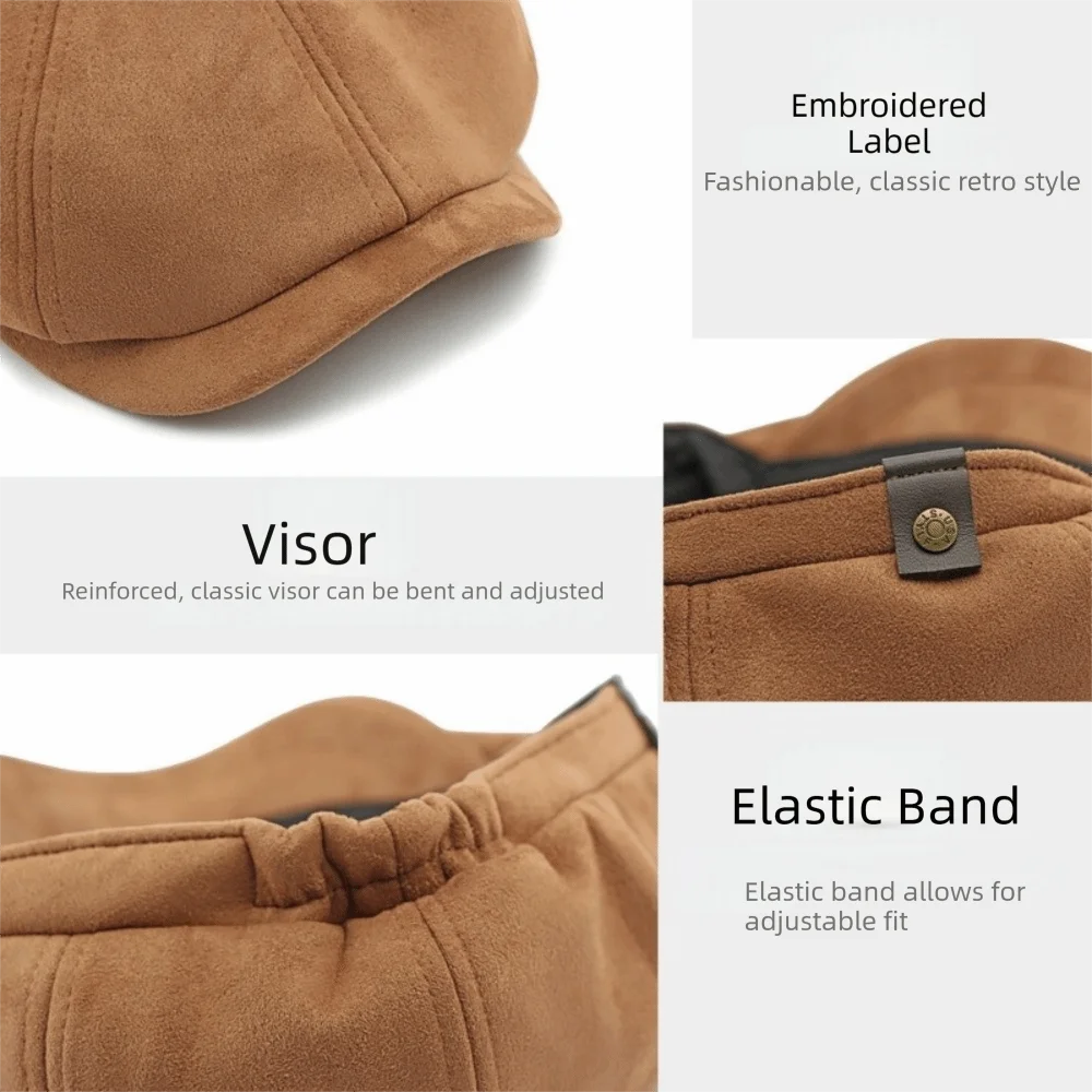 أزياء الجلد المدبوغ موزع الصحف قبعات بلون يندبروف الهيب هوب القبعات الدافئة الخريف الشتاء قبعة ملابس للجنسين