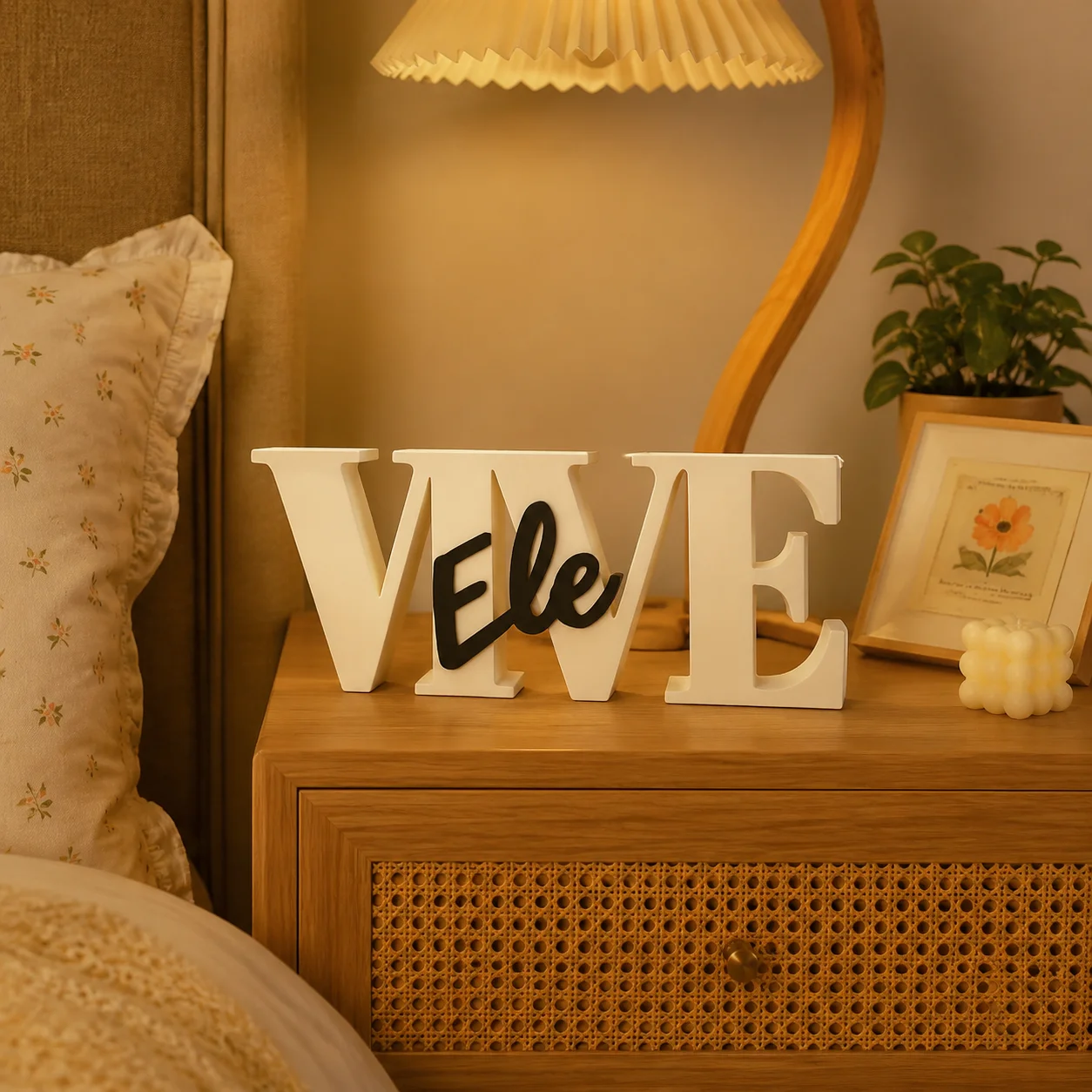 1pc Custom VIVE PVC Wooden Name Plaque,Bedroom Room Table Decor,Wedding Birthday summer Graduation Christmas Gift view 4