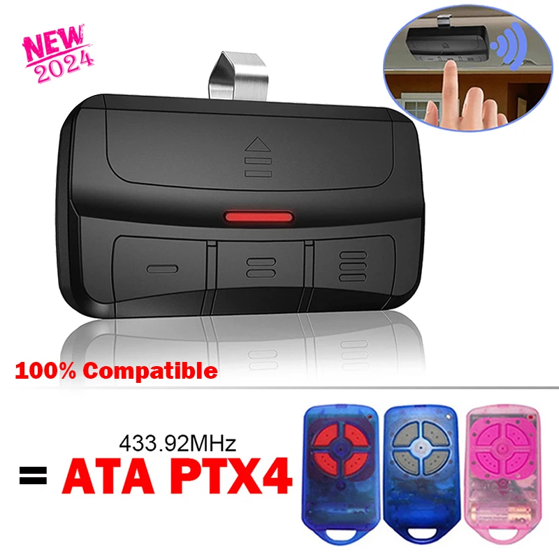 

For ATA PTX4 PTX-4 Blue Pink 433.92MHz Garage Door Remote Control Compatible With ATA PTX 4 Gate Opener Command Transmitter