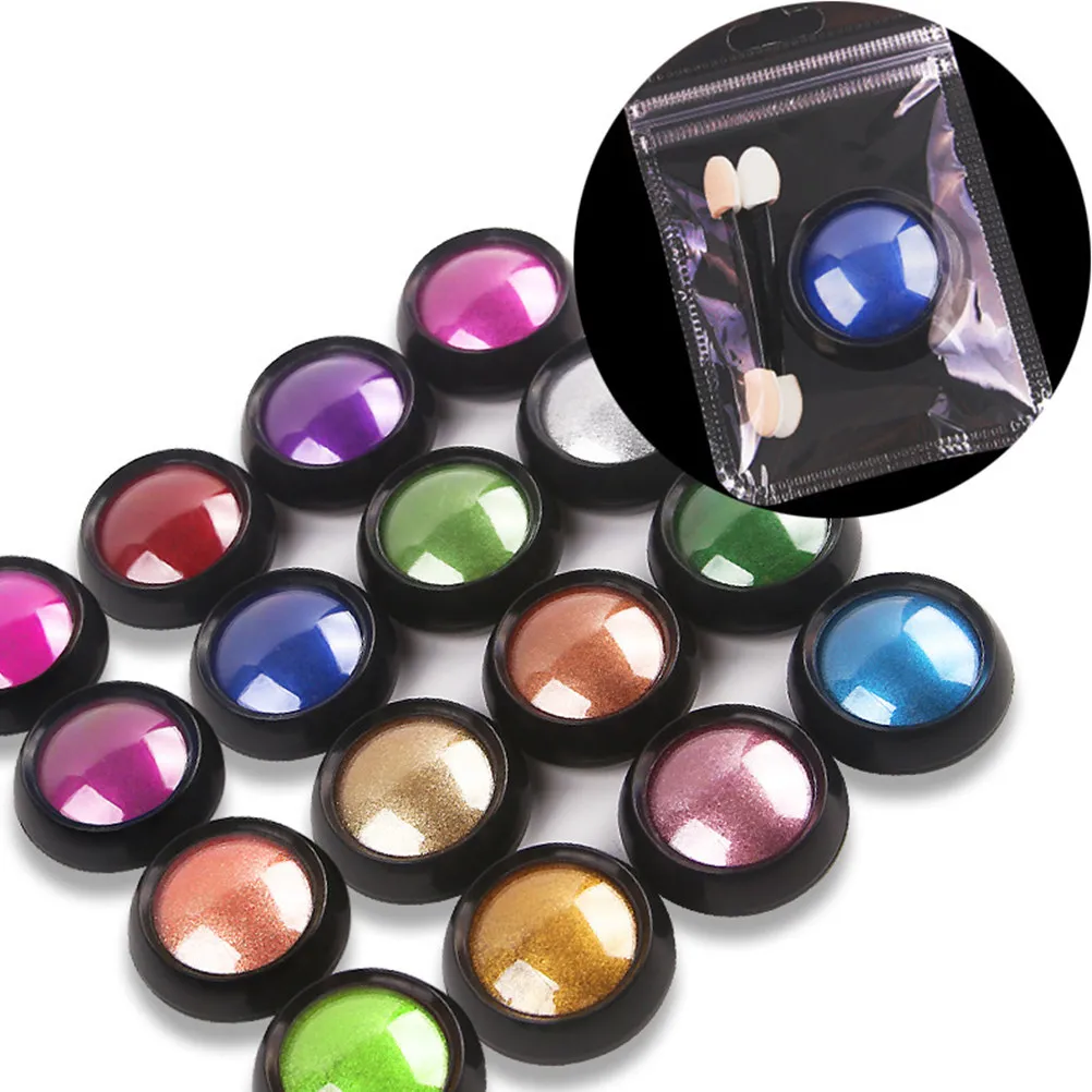 12Pcs Nail Mirror Powder Super Bright Titanium Glitter Powder for Shiny Nails Fast Application No Taste Vivid Colors 16 Shade