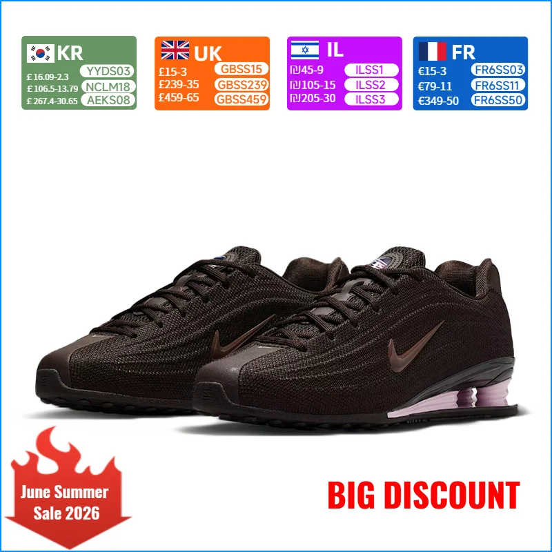 Nike SHOX Z: Tênis casuais de cano baixo minimalistas, elegantes, duráveis e leves para mulheres – Preto e Marrom HQ7540-200