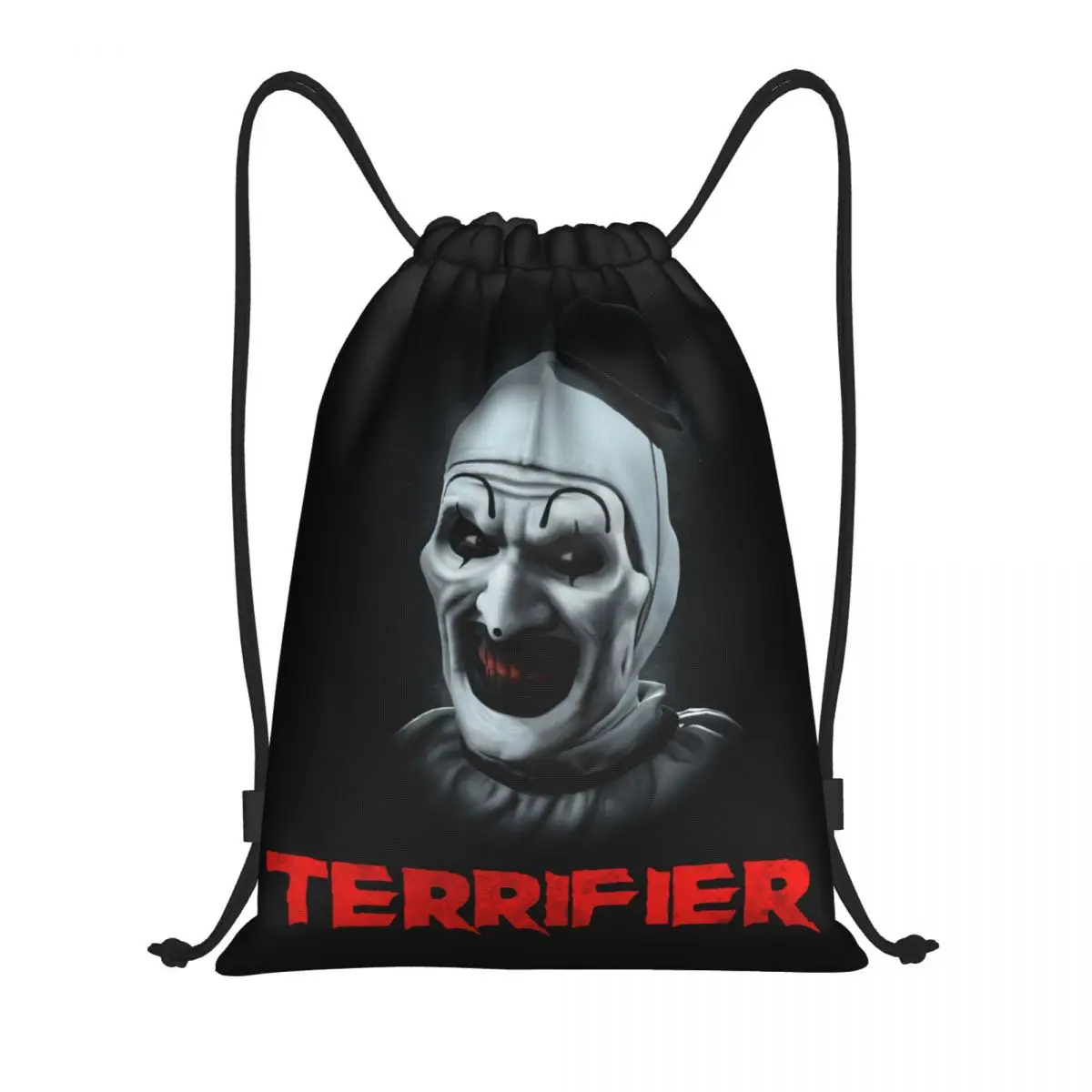 Horror Clown Halloween Movie Terrifier Drawstring Backpack Sports Gym Bag for Women Men Shopping Sackpack