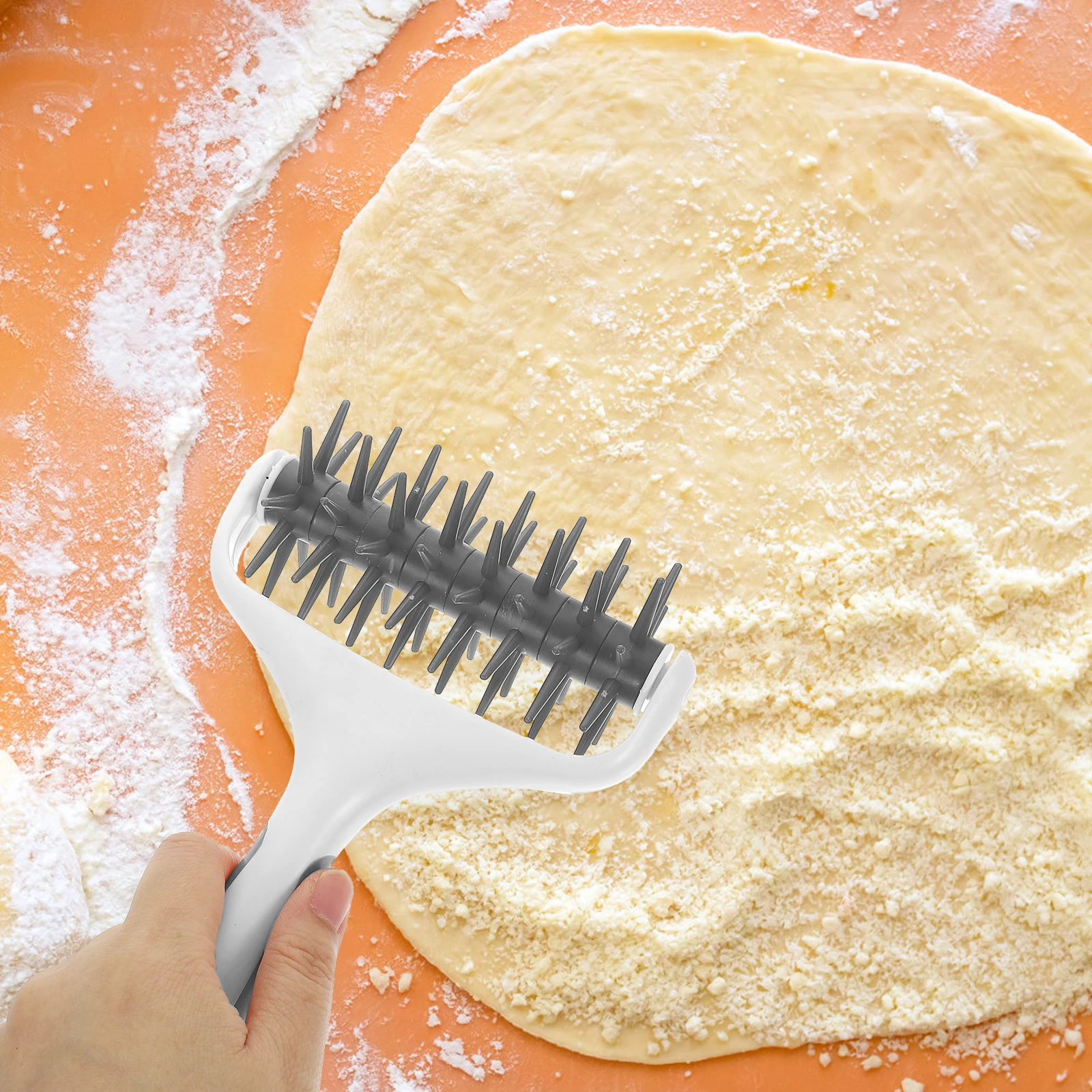 

Pizza Dough Docker Roller Pin Smooth Pastry Baking Tool for Cake Pie Dough Hole Maker Kitchen Tool Pizza Roller Docker