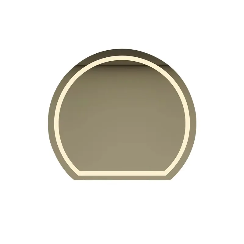 Three-Light Smart Touch Anti-Fog Wall-Mounted LED Bathroom Mirror Sensor Switch Aluminum Backlit Half Circle Design