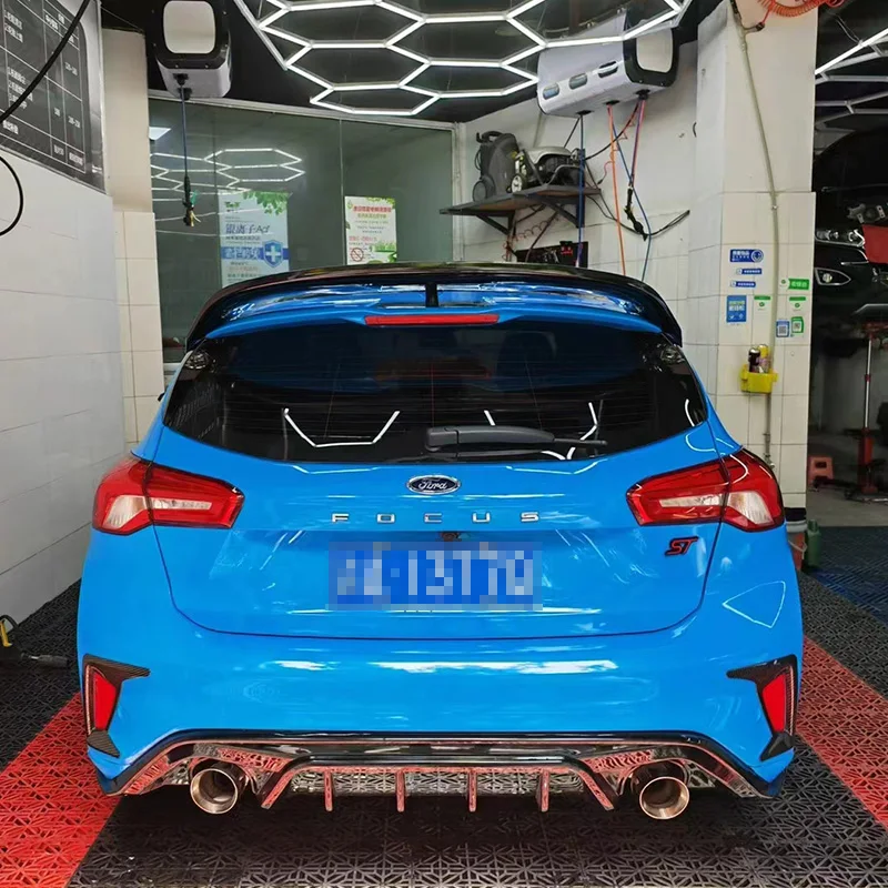 For Ford Focus ST-LINE MD Roof Spoiler ABS Plastic Carbon Fiber Appearance Rear Spoiler Car Top Wing Modification 2019-2023