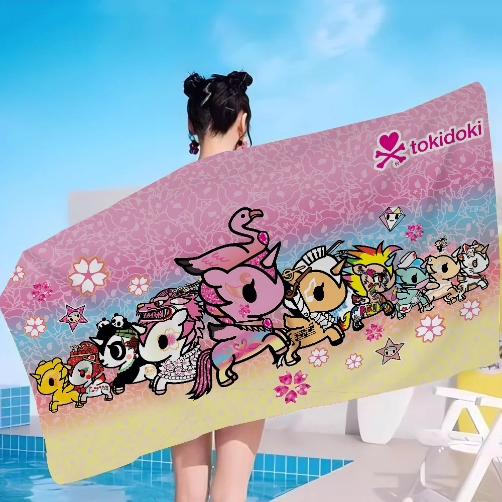 Japan T-Tokidoki Bath Towel Microfiber Soft Water Absorbing Breathable For Girl Kids Decorative Cartoon Beach Towel