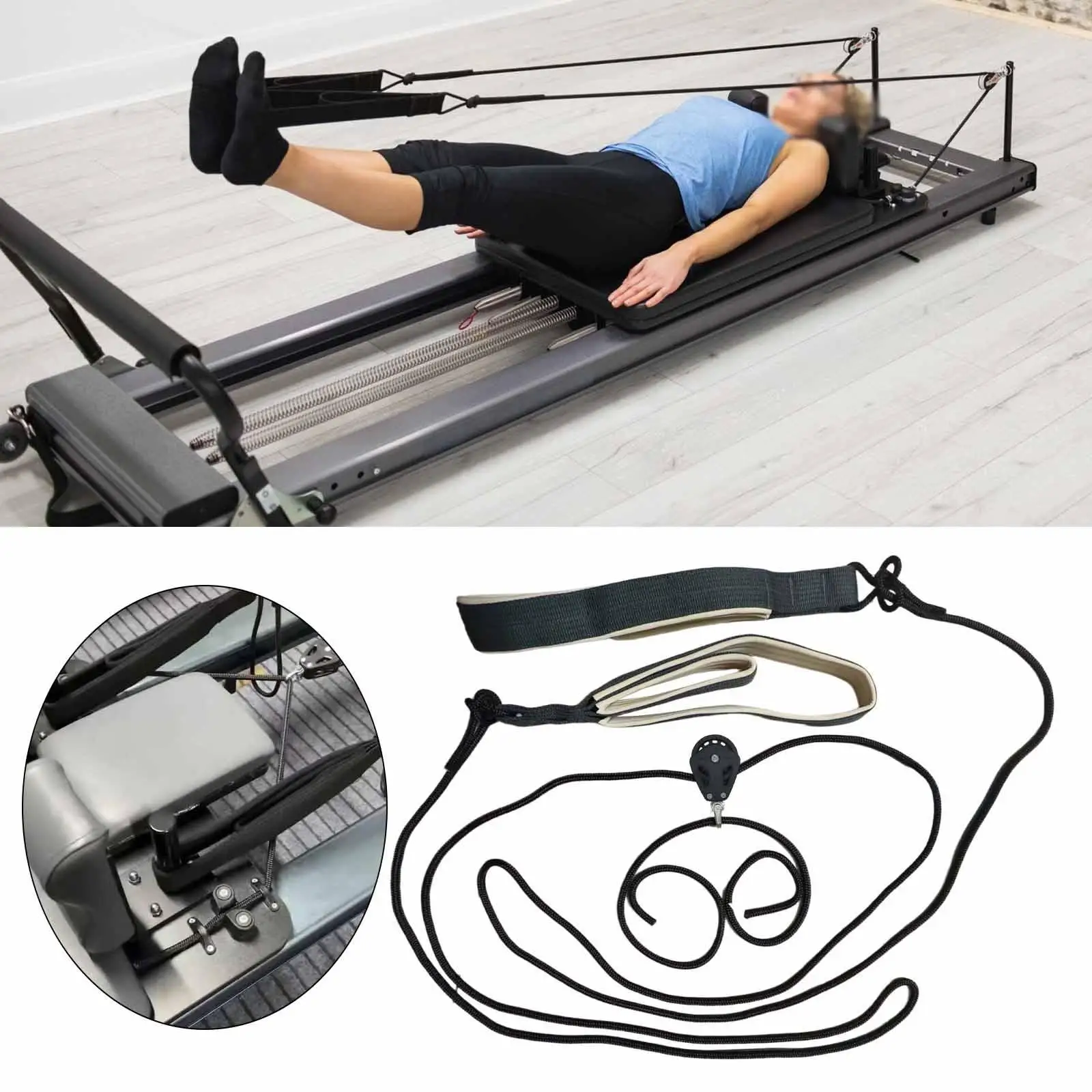 

Реформер для пилатеса, регулируемые нейлоновые ремни с двойной петлей для пилатеса, аксессуары для спортзала, женские аксессуары для домашнего использования