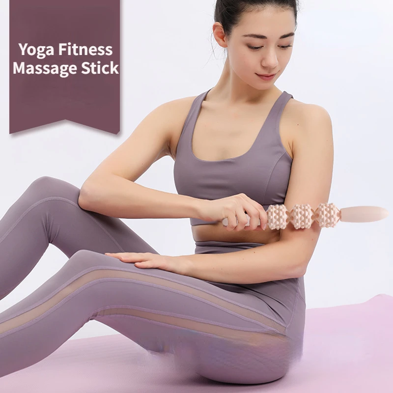 1pc Yoga Massage Stick Fitness Wolf Tooth Mace Massage Roller Muscle Relaxation Rolling Fascia Stick Stovepipe Massage Stick